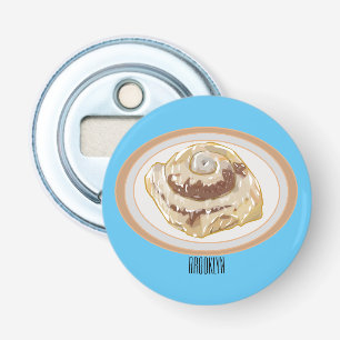 Cinnamon roll cartoon illustration bottle opener