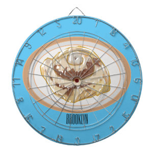 Cinnamon roll cartoon illustration dartboard
