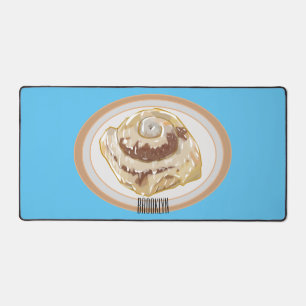 Cinnamon roll cartoon illustration desk mat