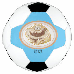 Cinnamon roll cartoon illustration football