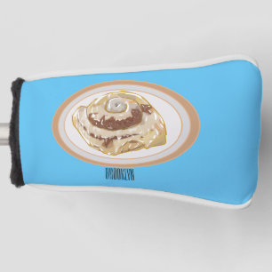 Cinnamon roll cartoon illustration  golf head cover