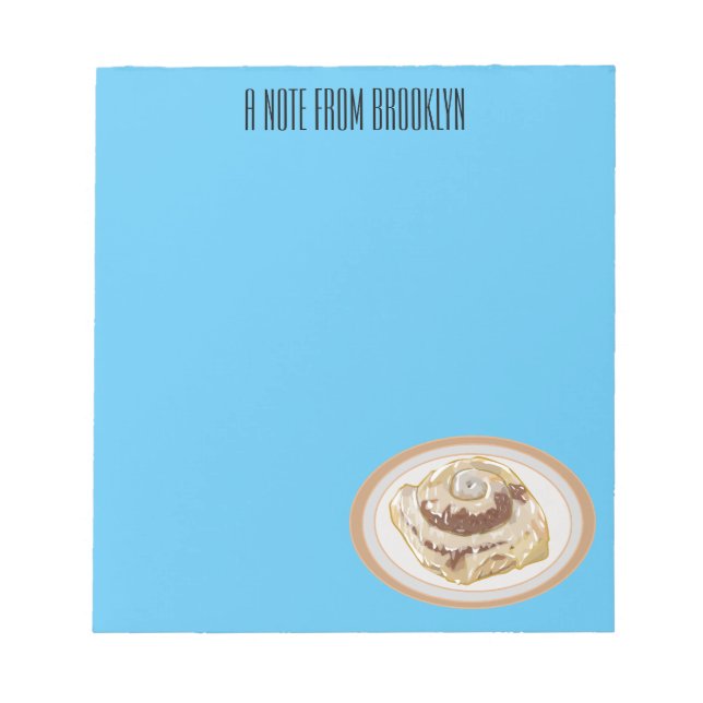 Cinnamon roll cartoon illustration  notepad (Front)