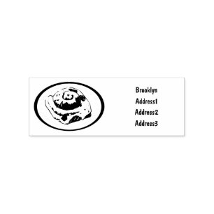 Cinnamon roll cartoon illustration rubber stamp