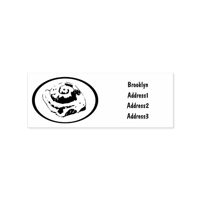 Cinnamon roll cartoon illustration rubber stamp (Imprint)