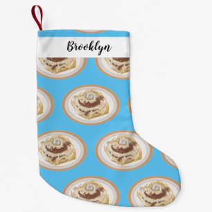 Cinnamon roll cartoon illustration small christmas stocking