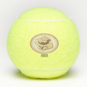 Cinnamon roll cartoon illustration tennis balls