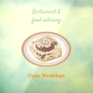 Cinnamon roll cartoon illustration window cling