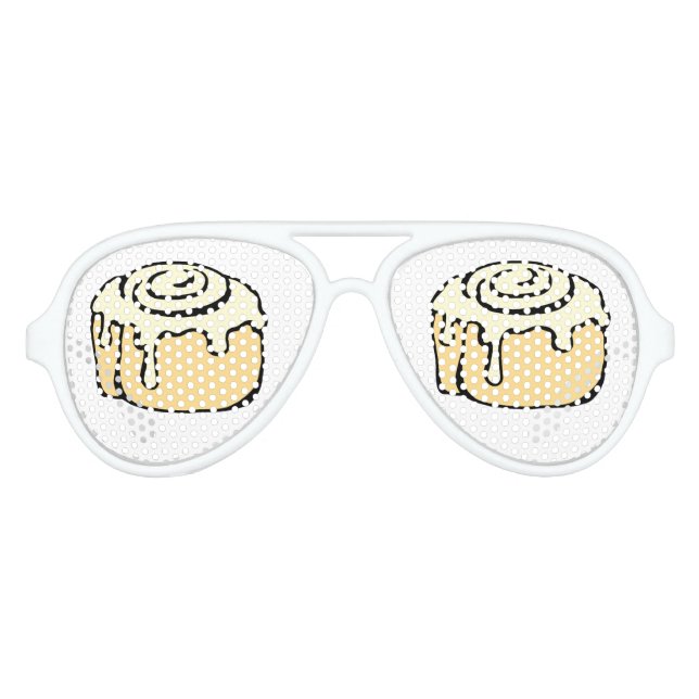 Cinnamon Roll Honey Bun Cute Cartoon Design Aviator Sunglasses (Front)