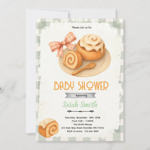 Cinnamon Roll party theme invitation