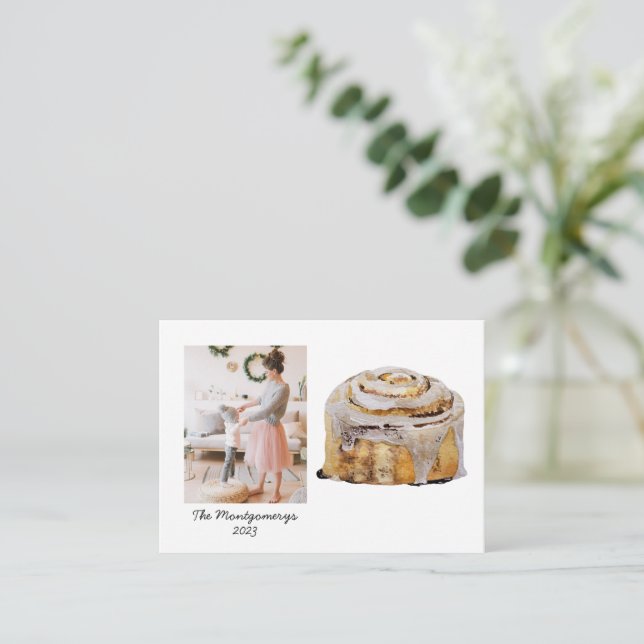 Cinnamon Roll Photo Christmas Holiday Card (Standing Front)