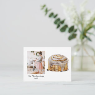 Cinnamon Roll Photo Christmas Holiday Card