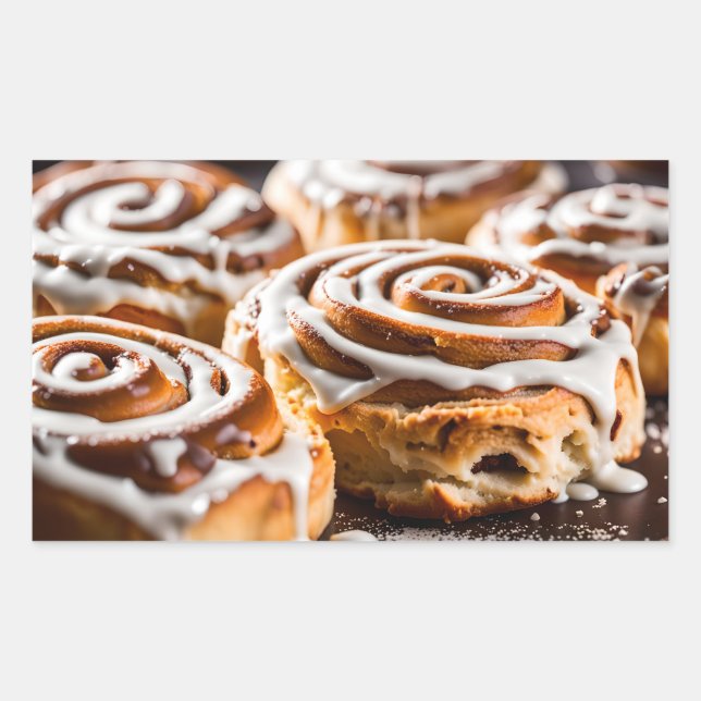 Cinnamon Roll Rectangular Sticker (Front)