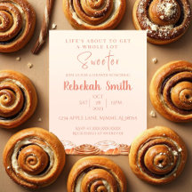 Cinnamon Roll Shower Invitation