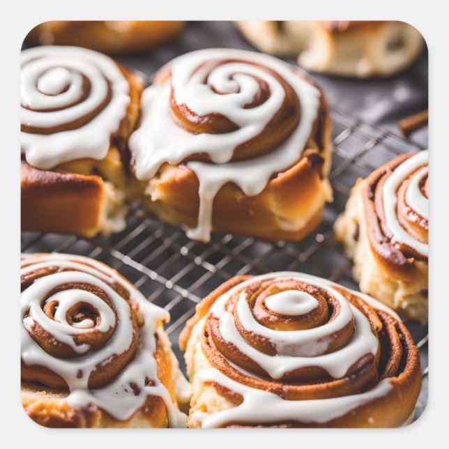 Cinnamon Roll Square Sticker (Front)