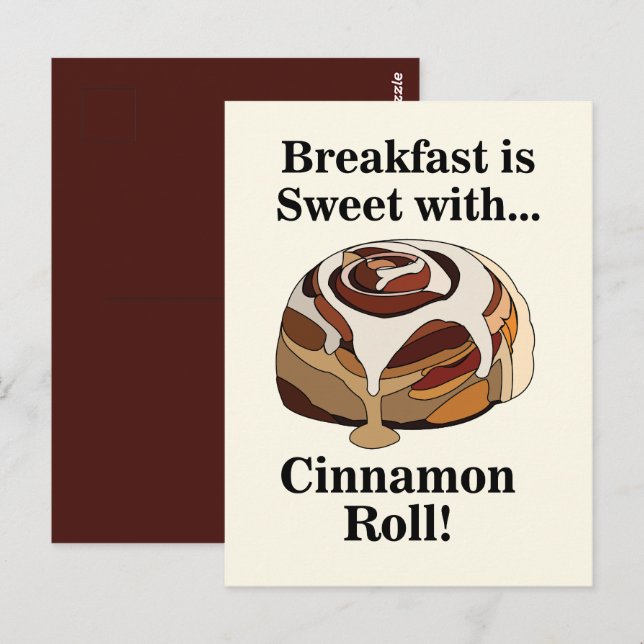 Cinnamon Roll Sweet Bun Bakery Postcard (Front/Back)