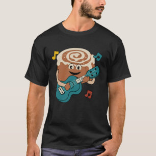 Cinnamon Roll Ukulele Player Musician Clef T-Shirt