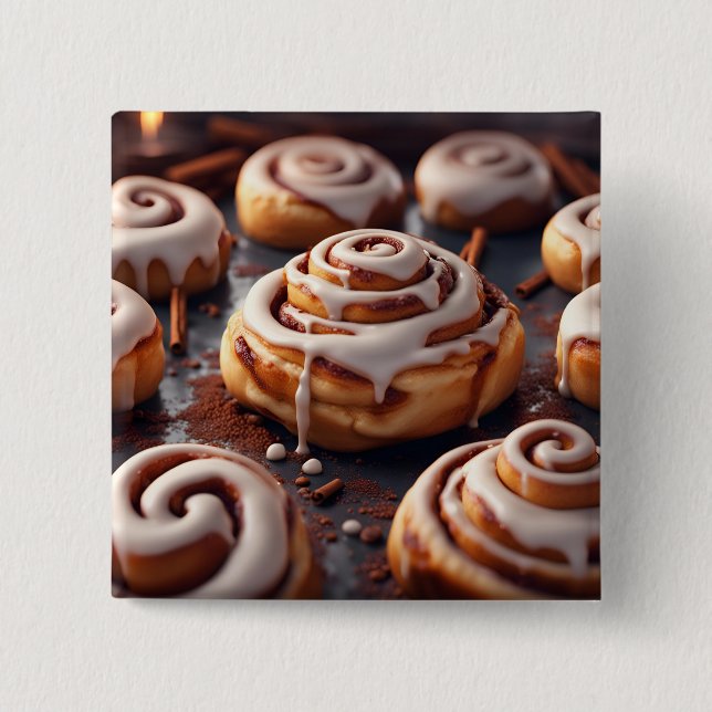 Cinnamon Rolls 15 Cm Square Badge (Front)