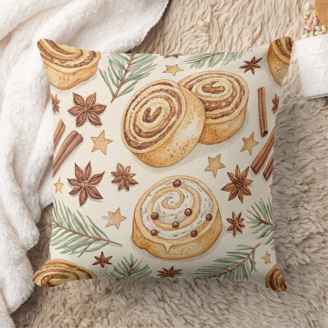 Cinnamon Rolls and Spices - Holiday Baking Cushion (Blanket)