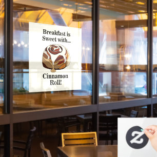 Cinnamon Rolls Sweet Bun Restaurant Window Cling
