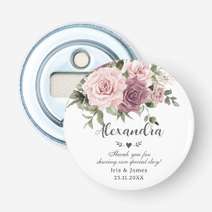 Cinnamon Rose Blush Floral Wedding Favour Bottle Opener