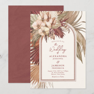 Cinnamon Rose Bohemian Floral Wedding Invitation