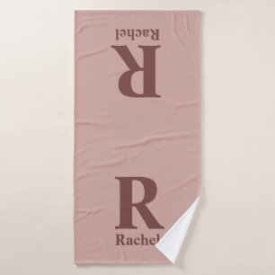 Cinnamon Rose Initial/First/Family Name Bath Towel
