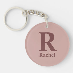 Cinnamon Rose Initial/First/Family Name Key Ring