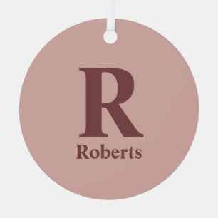 Cinnamon Rose Initial/First/Family Name Metal Tree Decoration