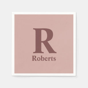 Cinnamon Rose Initial/First/Family Name Napkin