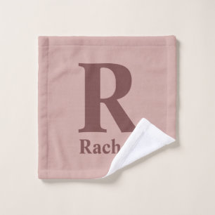 Cinnamon Rose Initial/First/Family Name Wash Cloth