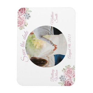 Cinnamon rose save the date wedding magnet