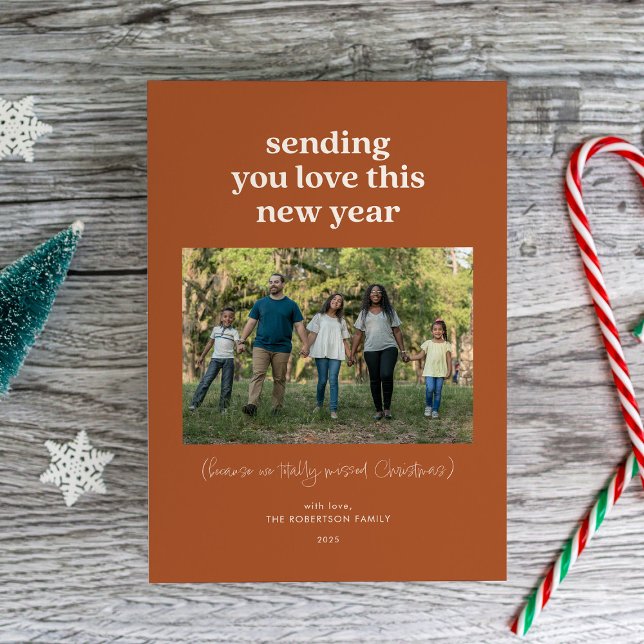 Cinnamon Sending You Love This New Year Photo  Holiday Card (Creator Uploaded)