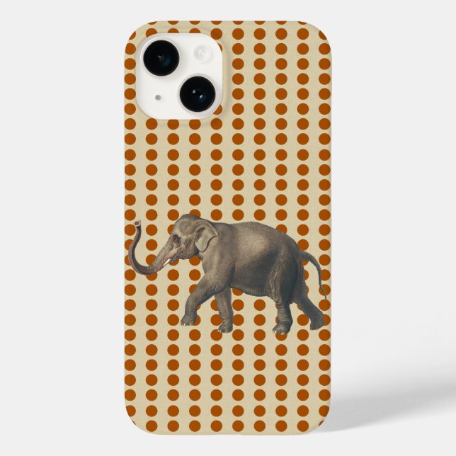 Cinnamon Spice Moods Dots with Elephant Case-Mate iPhone Case (Back)
