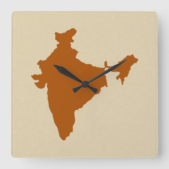 Cinnamon Spice Moods India Square Wall Clock (Front)