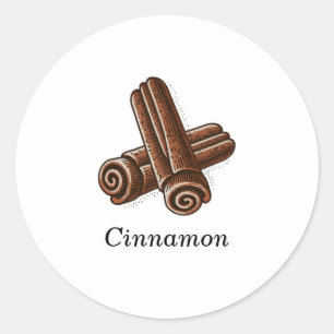 Cinnamon Spice Sticks Herbal Candle Body Classic Round Sticker