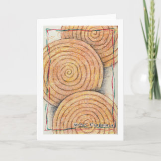 Cinnamon Spirals Christmas Cookies with recipe Holiday Card