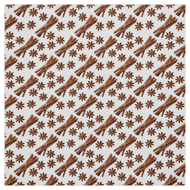 Cinnamon sticks and star anise. fabric (Swatch)