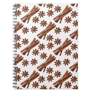 Cinnamon sticks and star anise. notebook