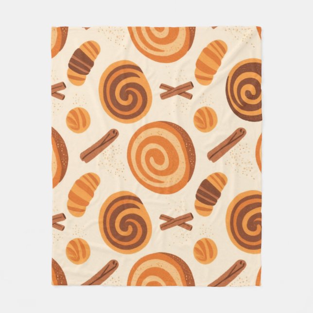 Cinnamon Swirls Cosy Season – Autumn  Fleece Blanket (Front)