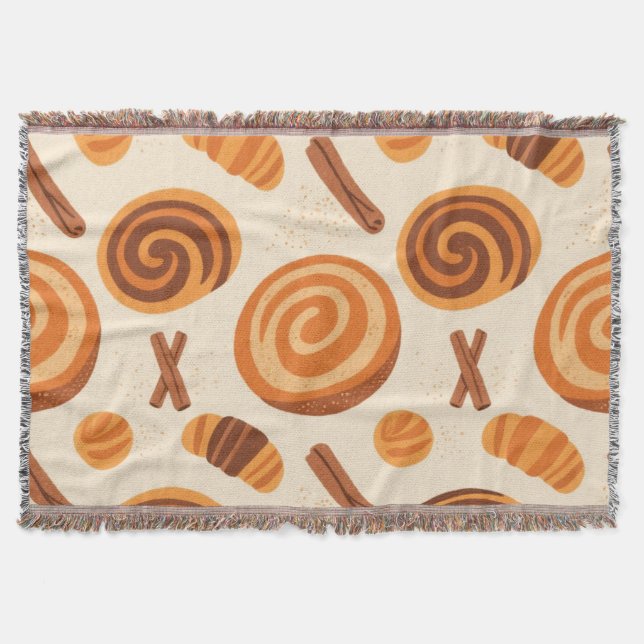 Cinnamon Swirls Cosy Season – Autumn  Throw Blanket (Front)