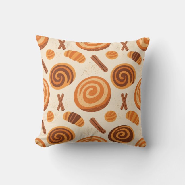 Cinnamon Swirls Throw Blanket – Warm Autumn  Cushion (Front)