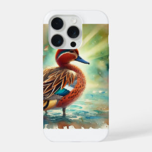 Cinnamon Teal 231024AREF119 - Watercolor iPhone 15 Pro Case