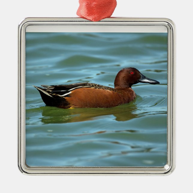 Cinnamon Teal Metal Tree Decoration (Front)