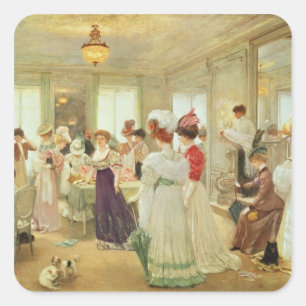 Cinq Heures chez le Couturier Paquin, 1906 Square Sticker