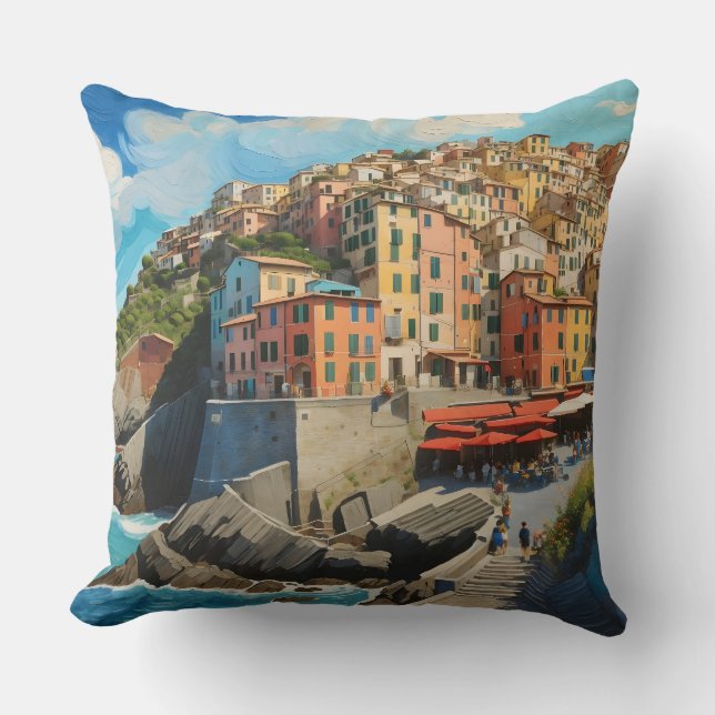 Cinque Terre Art  Cushion (Front)