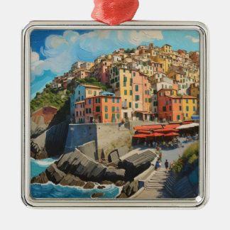 Cinque Terre Art  Metal Tree Decoration
