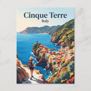 Cinque Terre Coastal Trail Italy Postcard