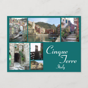 Cinque Terre Collage Postcard