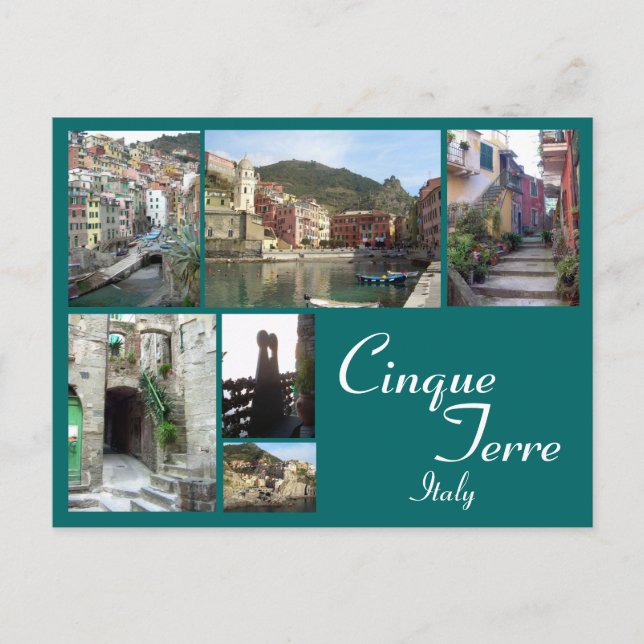 Cinque Terre Collage Postcard (Front)