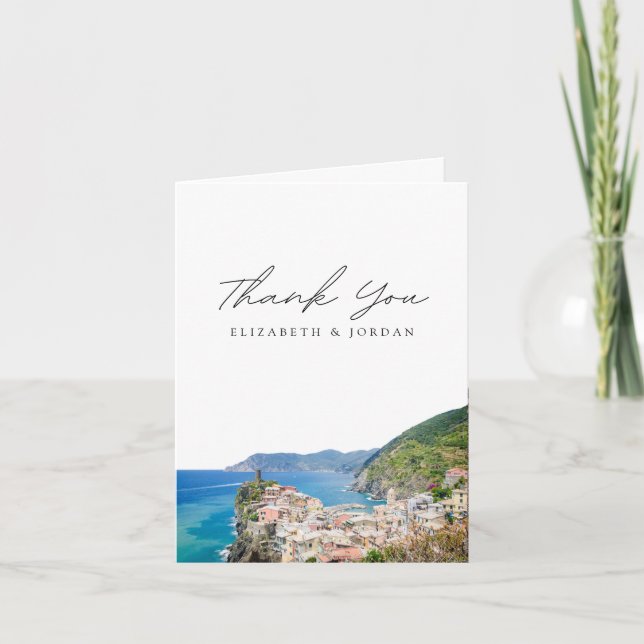 Cinque Terre Italy Blank Thank You Card (Front)